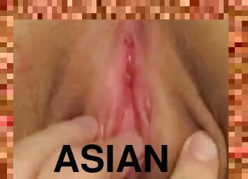 Fingering tight, wet, Asian pussy!