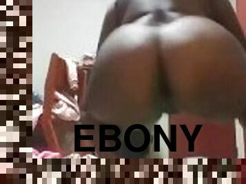 Chubby Ebony Girl Shaking Ass in Her College Dorm Room