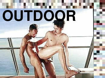 en-plein-air, anal, énorme-bite, gay, couple