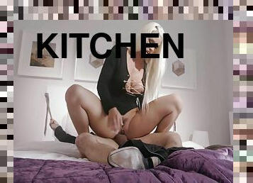 Sex & Kitchen - Busty Blanche Dominates Rico Before Getting Her Ass Fucked