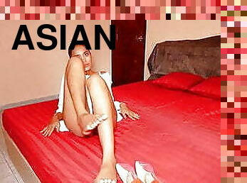 Hot Asian girl with white bikini
