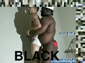 ados, gay, black, musclé, domination, géant