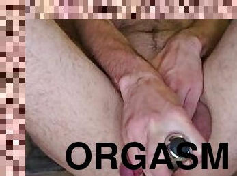 grande, orgasmo, amador, anal, tiro-ao-alvo, brinquedo, gay, sozinho