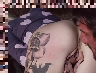 Nasty Tattooed Blond Babe Gets Fucked Near The Bonfire