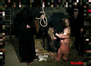 bdsm, slave, blond, knepning, fetish