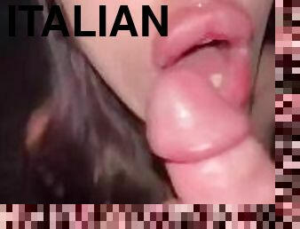 store-pupper, offentlig, babes, blowjob, cumshot, italiensk