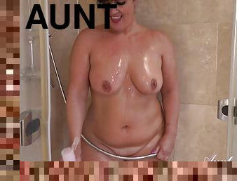 Auntjudys Chubby Milf Montse Shower - Masturbation