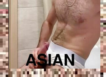 asiatique, énorme, masturbation, monstre, ejaculation-sur-le-corps, énorme-bite, gay, secousses, ejaculation, européenne