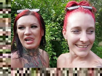 Amateur POV threesome outdoors  Aspen Jade & Sabien Demonia - Secret Nude Beach In Prague