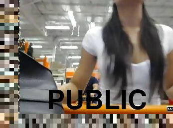 Sluts in public latina flashing in home depot