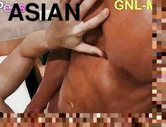 asiatique, masturbation, mamelons, jouet, gay, branlette, compilation, ejaculation, musclé