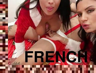 gros-nichons, fellation, milf, pornstar, française, trio, bout-a-bout, noël, brunette