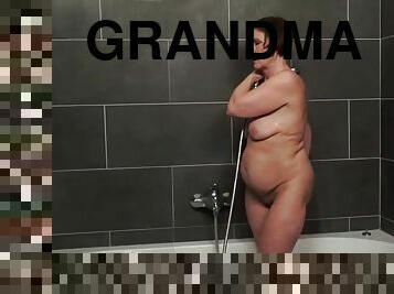 bad, mormor, avsugning, gamling, hardcore, ritt, dusch