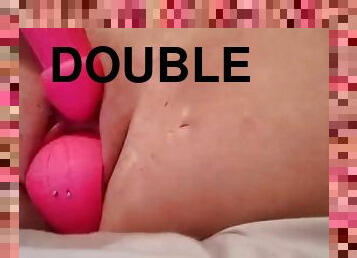 Double fucking my slut pussy
