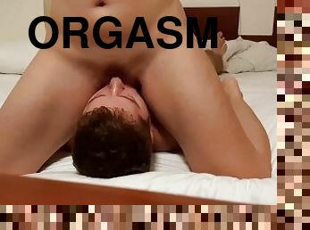 orgasm, kvinnligt-sprut, cumshot, pov, vacker, ritt, sittande-på-ansikte