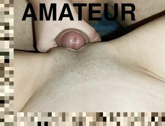 Fast cumshot He couldn't last in my tight juicy pussy "AMATEUR TEEN COUPLE