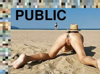 gros-nichons, public, amateur, anal, milf, maman, plage, mère, seins, bout-a-bout