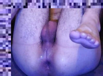 peluda, orgasmo, magro, amador, anal, brinquedo, dildo, sozinho