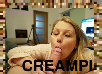 hundestilling, gravid, amatør, pikslikkeri, milf, teenager, mor, creampie, sperm, blond