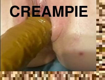 Dildo fuck and bf creampie