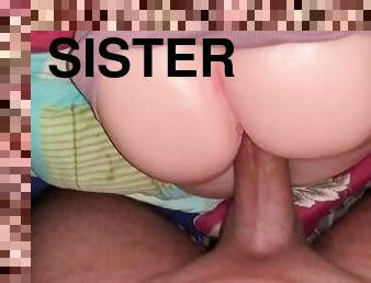 Perfect ass little slut teen stepsister tastes my cock