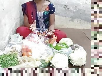 Indian girl selling vegetable sex other people