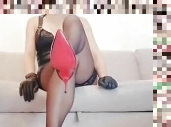 asia, budak, stocking-stockings, sperma, latex, wanita-simpanan, dominasi-perempuan-dalam-sex