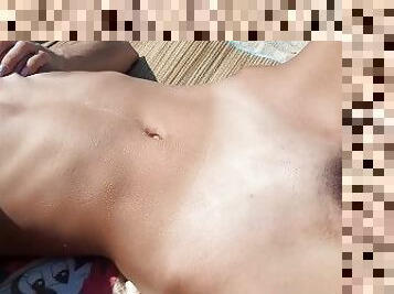 masturbation, orgasme, en-plein-air, public, femme, amateur, milf, maman, plage, doigtage