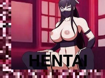 asiático, teta-grande, amador, anime, hentai