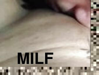 sexting with a hot milf - I fuck her on her couch and give her a creampie