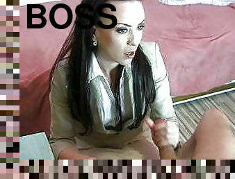 Hot Boss Girl Gives Handjob To Her Office Callboy 