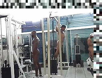 Blacks training naked at the gym