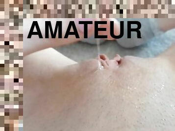 klitoris, onani, pussy, amatør, babes, tenåring, pov, cum, blond, stram