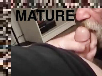 Mature amateur threesome sucking cock