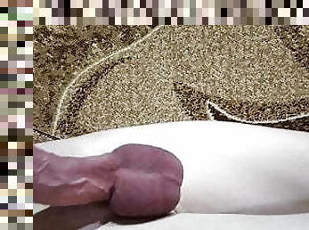 Bandaged cock, masturbate and cum.