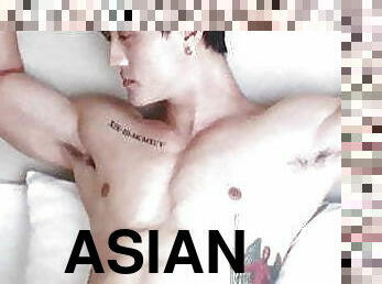 asian, pelancapan, putting, homoseksual, merangsang-dengan-tangan, urut, thai