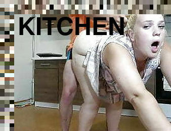 Pawg masturbated in the kitchen and then made me fuck her