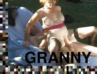Redheaded granny fucked and facialed