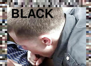 Jock drilled by black boss after ball licking deepthroat