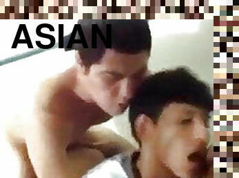 asiático, delgada, anal, polla-enorme, gay, follando-fucking, gay-joven