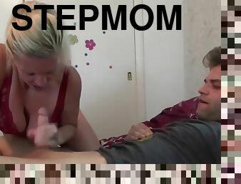 Naughty stepmom with big tits seduces and fucks her stepson