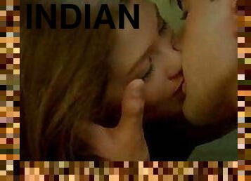 esposa, celebridade, indiano, carro, beijando