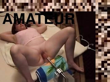 masturbation, amatör, mogen, leksak, hemmagjord, maskiner, ensam, brunett