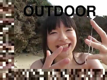 Hina Maeda knees to suck a big dong in the outdoor - More at javhd.net
