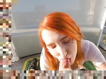 Cute Teen Swallows Hot Cum - Public Blowjob on Ferris Wheel by Elin Flame