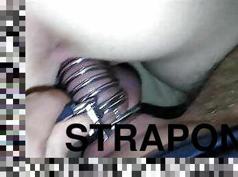 strapon, anal, stor-pikk, leke, bdsm, knulling-fucking, brutal, biseksuell, ydmykelse