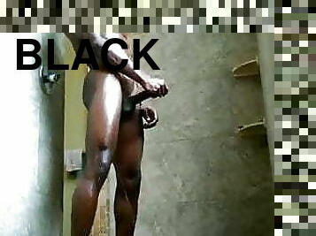 bañando, masturbación, amateur, polla-enorme, gay, negra, ducha, musculada