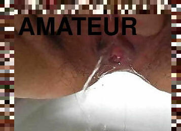 asiatique, clito, masturbation, pisser, chatte-pussy, femme, amateur, serrée