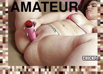 masturbation, chatte-pussy, amateur, ados, jouet, maison, joufflue, ejaculation, pute, gode