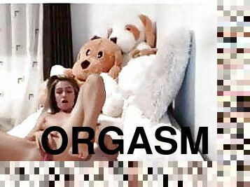 onani, gammel, orgasme, fisse-pussy, blond, 18-årige, dildo, ældre, små-patter